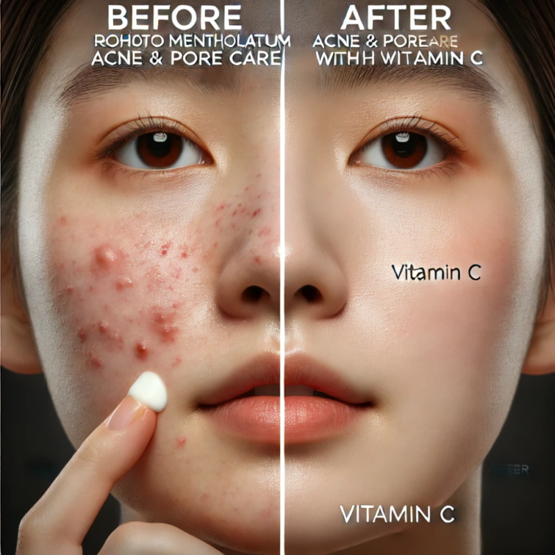 Visualize the Transformation with ROHTO Mentholatum MELANO CC Acne & Pore Care Lotion....