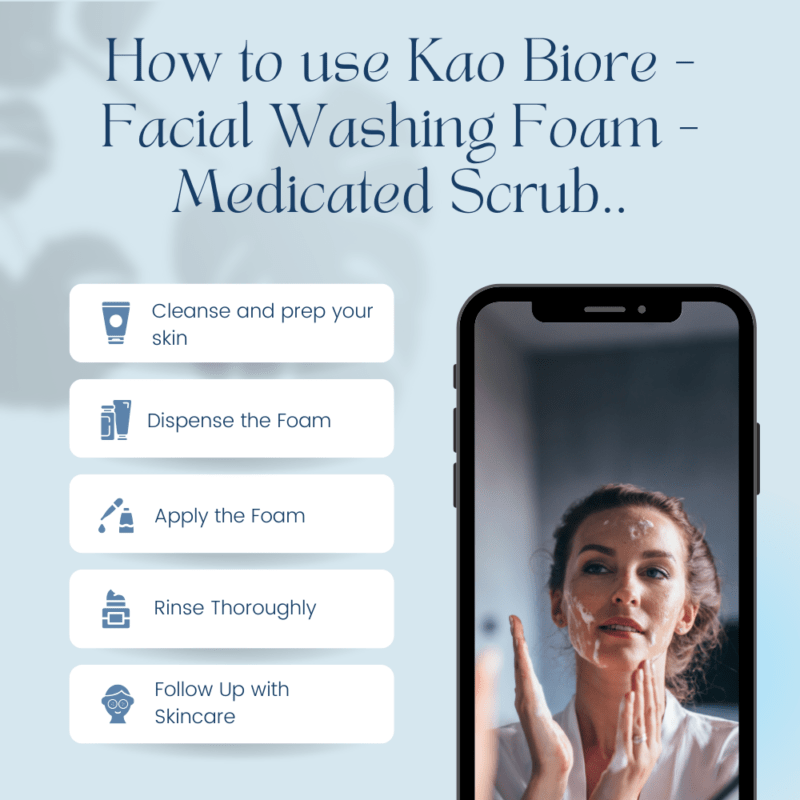 How to use Kao Biore - Facial Washing Foam -Medicated Scrub..