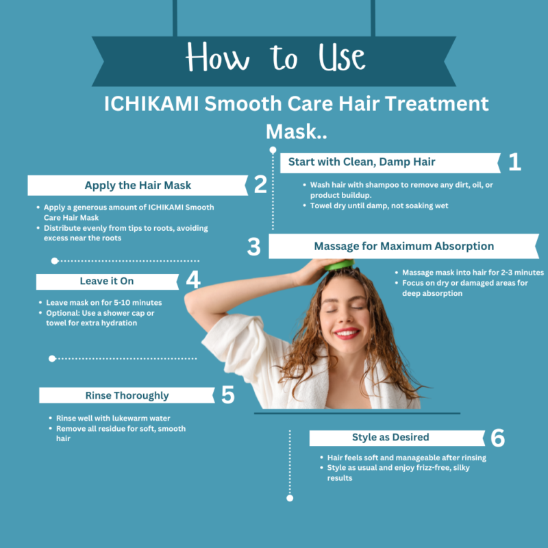 How to Use ICHIKAMI Smooth Care Hair Treatment Mask..