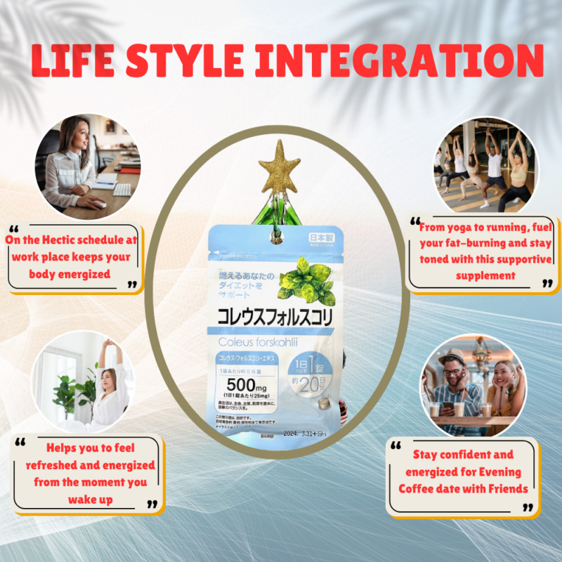 Lifestyle Integration with Daiso Coleus Forskohlii Supplement..