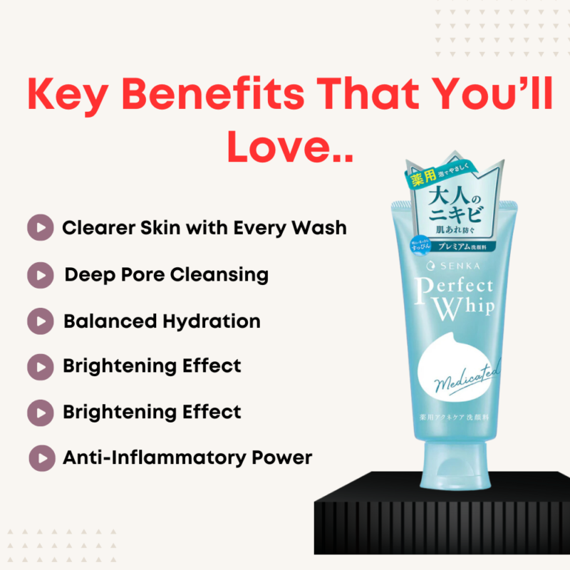 Key Benefits of SENKA Perfect Whip Cleansing Foam Face Wash