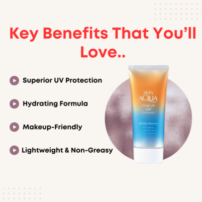 Key Benefits of SKIN AQUA Tone up UV Sunscreen Essence