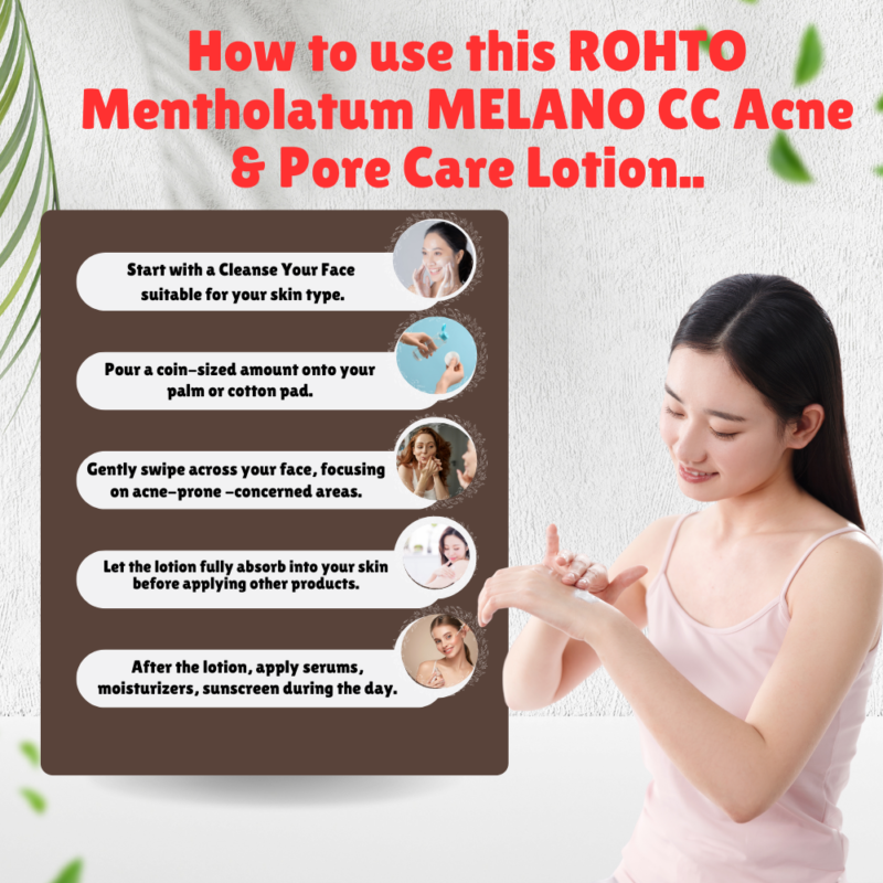 How to use this ROHTO Mentholatum MELANO CC Acne & Pore Care Lotion..