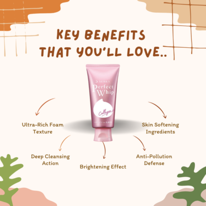 Key Benefits of SENKA Perfect Whip Cleansing Foam Face Wash