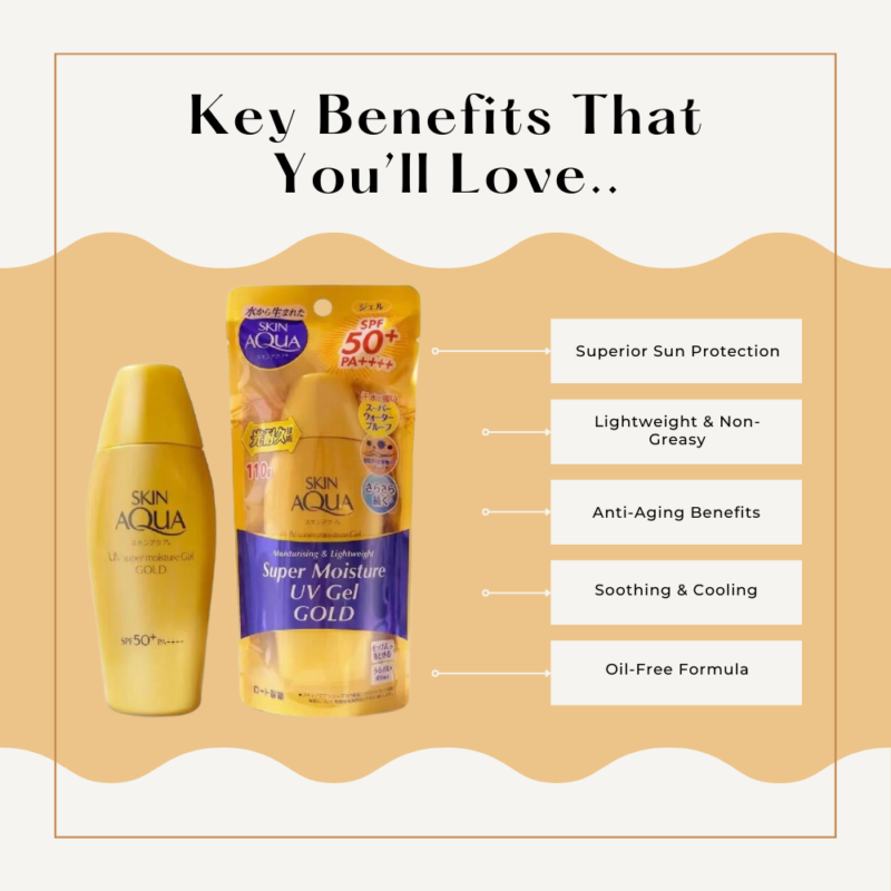 Key Benefits of Skin Aqua Super Moisture Gel Gold Sunscreen