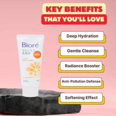 Key Benefits of Kao Biore - Facial Washing Foam Rich Moisture