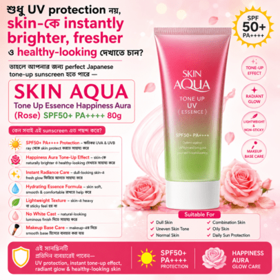 SKIN AQUA Tone Up UV Essence Sunscreen Rose 80g