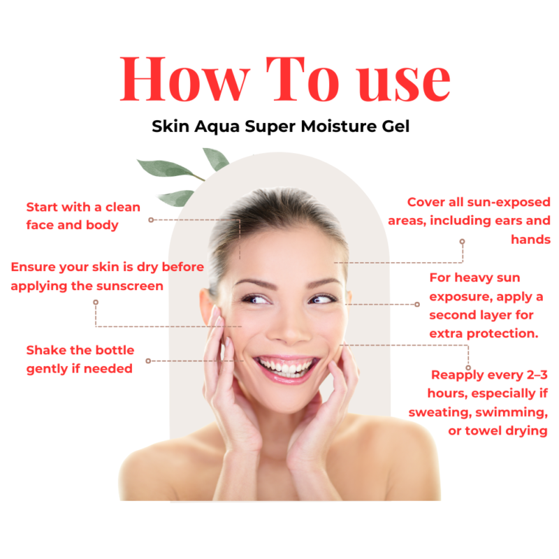 How To use Skin Aqua Super Moisture Gel Gold Sunscreen SPF50+ PA++++ 110g