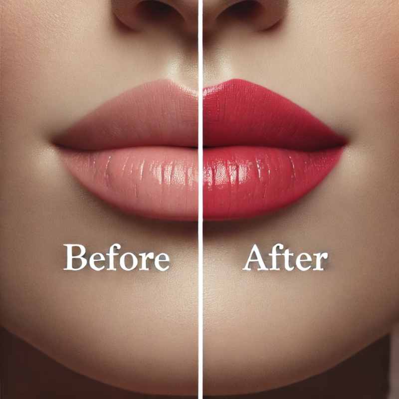 Visual Transformation with Nivea natural color lip bright up (cherry red)..