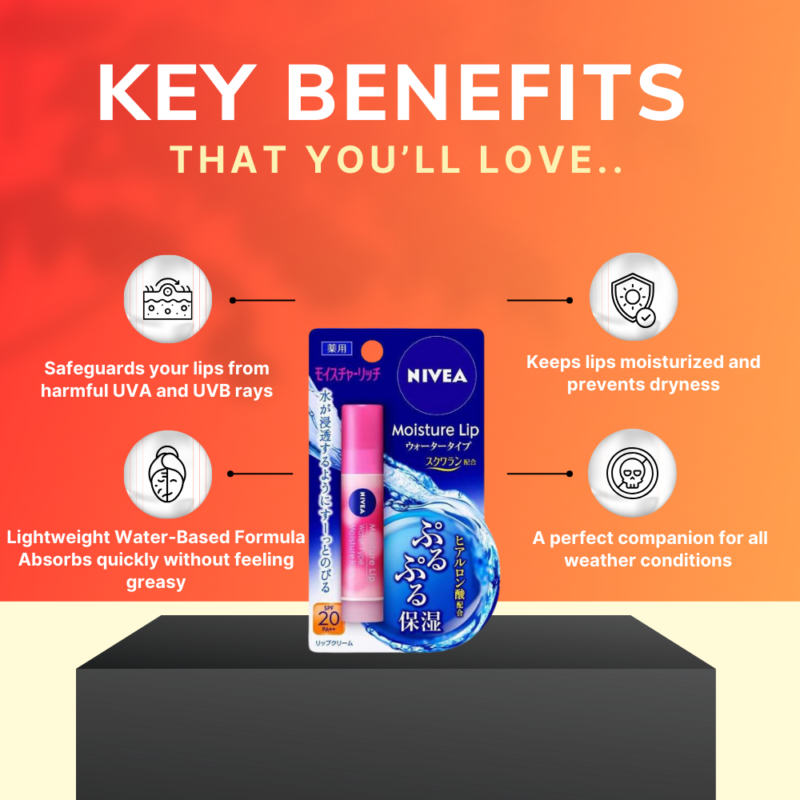 Key Benefits of Nivea Japan - Moisture Lip Water Type Balm