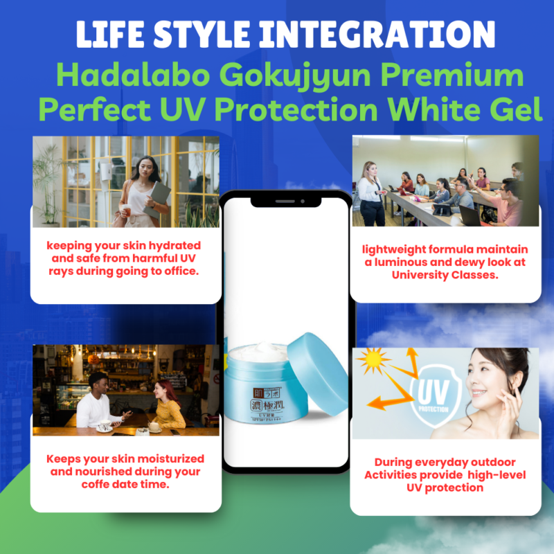 Lifestyle Integration with Hadalabo Gokujyun Premium Perfect UV Protection White Gel (90g)