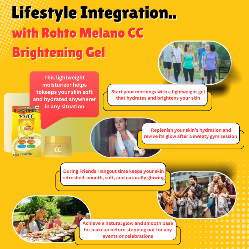 Lifestyle Integration with Rohto Melano CC Brightening Gel..