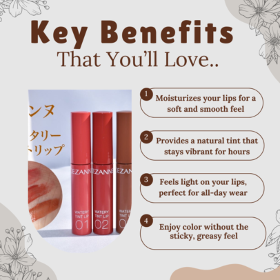  Key Benefits of CEZANNE Watery Tint Lip