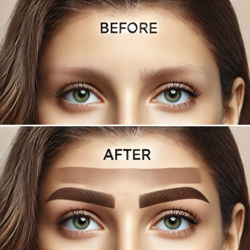 Before and After Effect: DAISO UR GLAM Eyebrow Pencil BR-01 (Natural Brown)