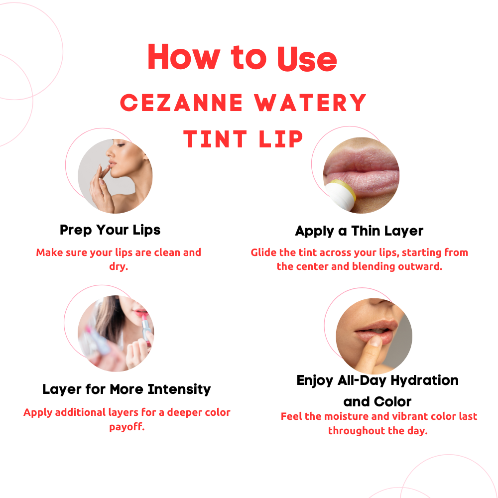  How to Use CEZANNE Watery Tint Lip