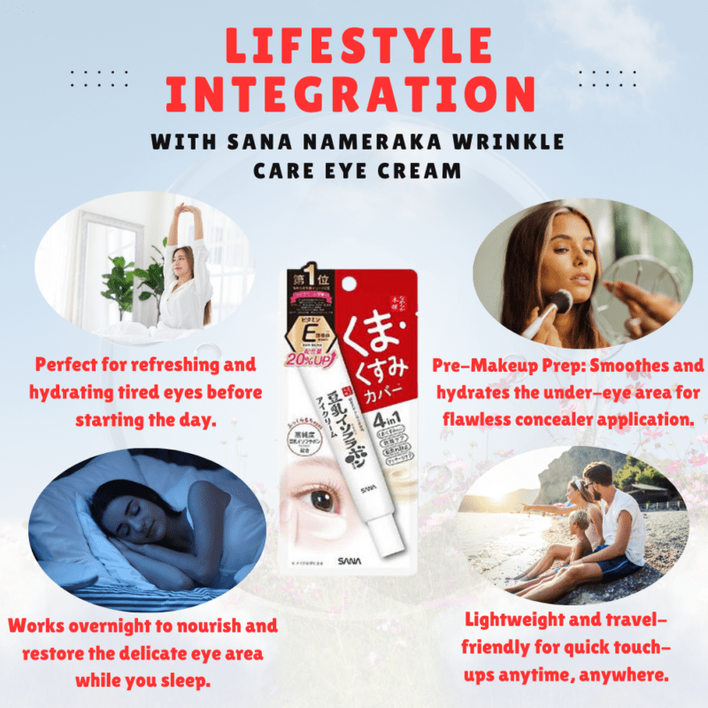 Lifestyle Integration with Sana Nameraka Wrinkle Care Eye Cream
