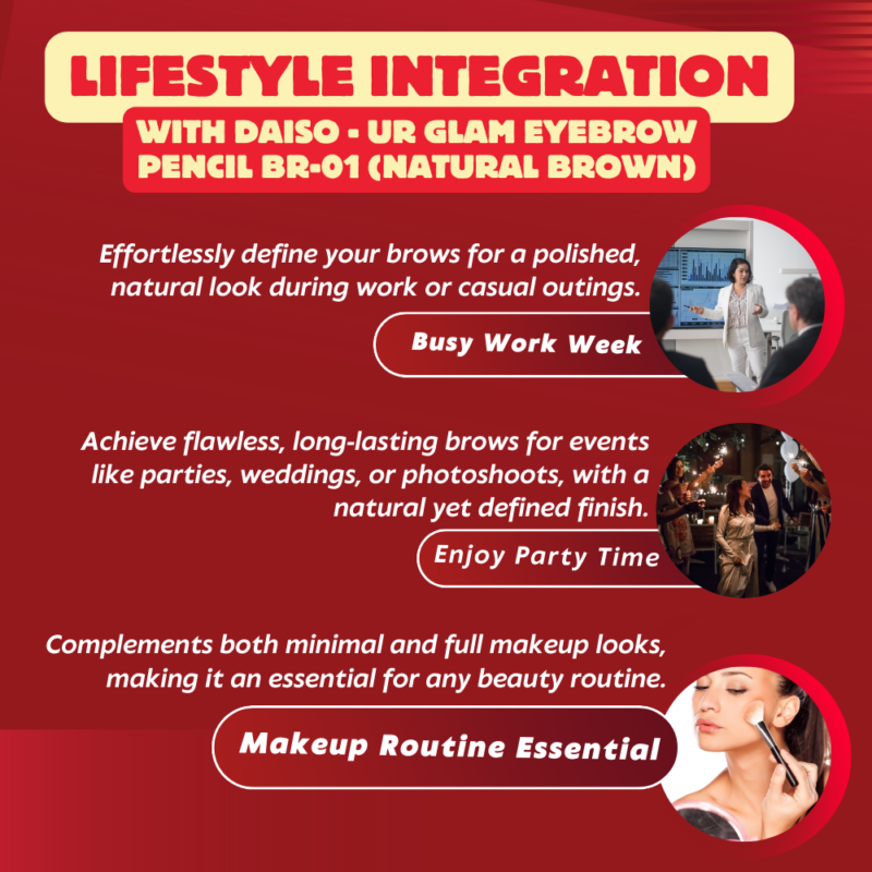 Lifestyle Integration with DAISO - UR GLAM Eyebrow Pencil BR-01 (Natural Brown)