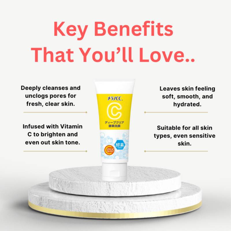 Key Benefits of Melano CC Vitamin C Deep Clear Enzyme Face Wash