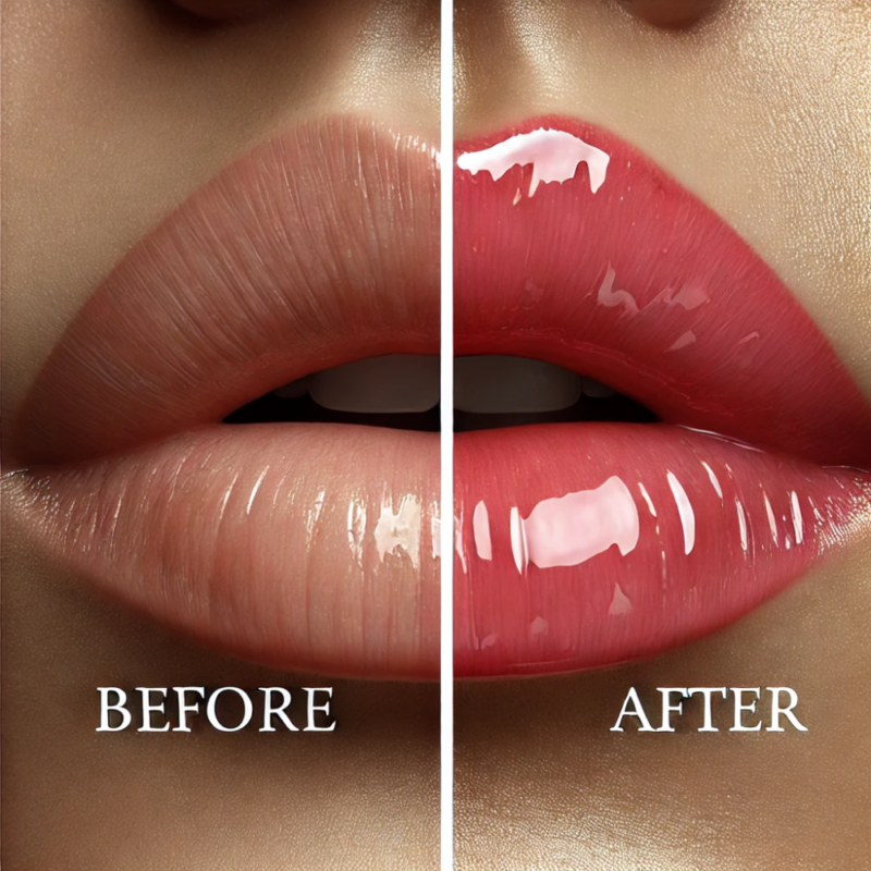 Visual Transformation with DAISO-UR GLAM Lip Gloss