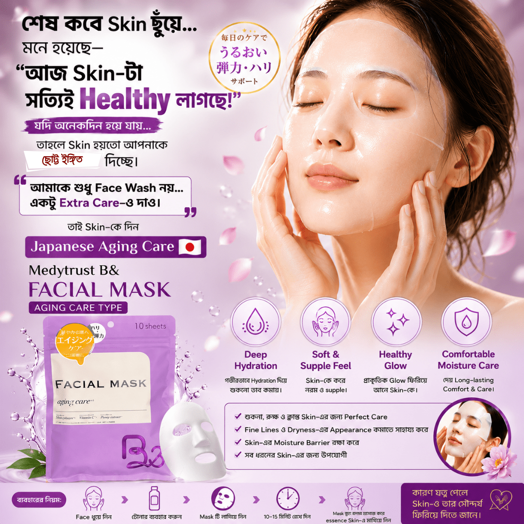 Medytrust B& FACIAL MASK Sheet Mask Face Pack (Aging Care Type 10 Sheets)