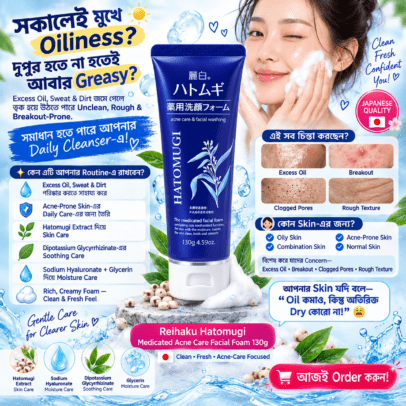 Reihaku Hatomugi Medicated Acne Care Facial Foam 130g