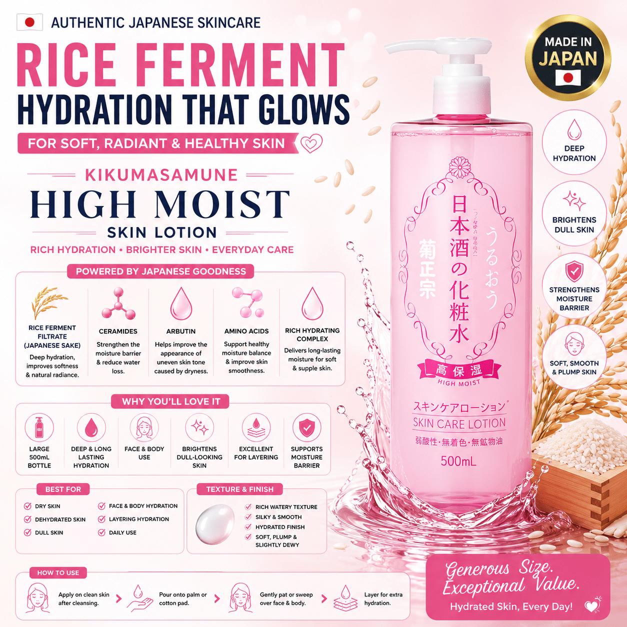 8. Kikumasamune High Moist Skin Lotion