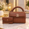 Elegant Cognac Brown Ladies Handbag – Model JD3022-1..