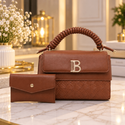 Elegant Cognac Brown Ladies Handbag – Model JD3022-1..