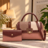 Elegant Wine Red Handbag & Wallet Set – QAZA