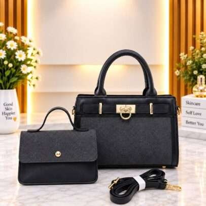 QAZA ED0538-1 Elegant Black Ladies Handbag Set