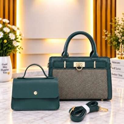 QAZA ED0538-1 Elegant Dark Green Ladies Handbag Set
