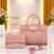 QAZA ED0538-1 Elegant Pink Ladies Handbag Set