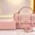 QAZA Elegant Pink Ladies Handbag with Matching Wallet