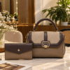 QAZA MD6289-1 Coffee Handbag & Wallet Set