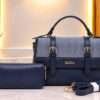 Qaza WD5877-1 Elegant Handbag & Wallet Set – Navy Blue
