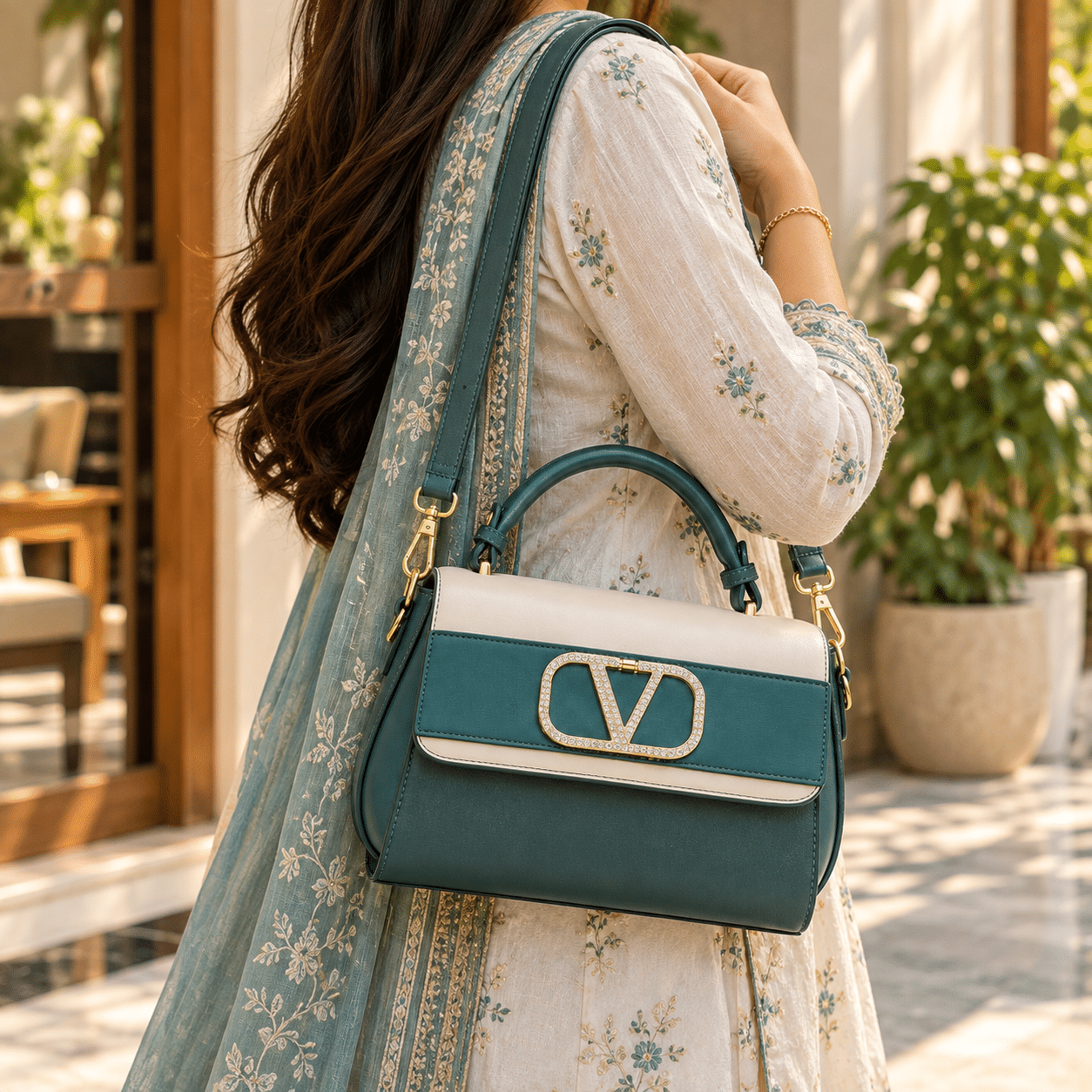 Qaza LD3088 Elegant Handbag – Green - Image 2