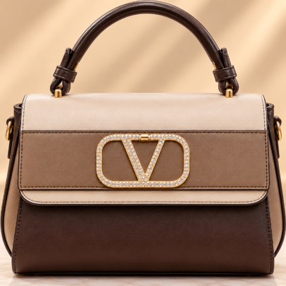 Qaza LD3088 Tri-Tone Elegant Handbag – Coffee